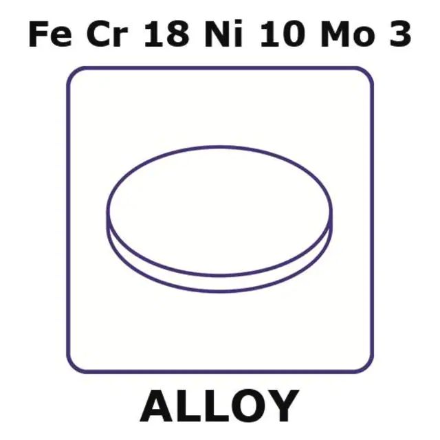 Stainless Steel-AISI 316 alloy, FeCr18Ni10Mo3