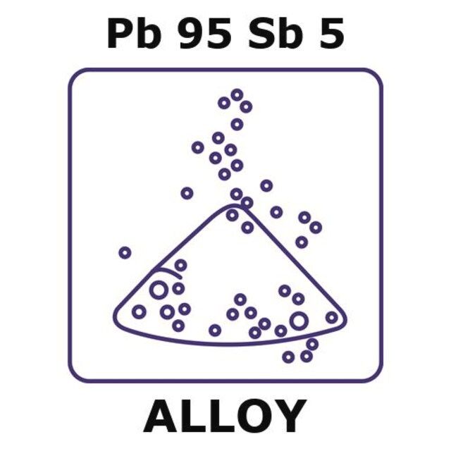 Antimonial lead alloy, Pb95Sb5