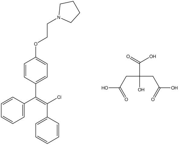 4-[(Z)-2-chloro-1,2-diphenylethenyl]phenyl 2-(1-pyrrolidinyl)ethyl ether 2-hydroxy-1,2,3-propanetricarboxylate