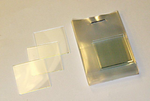 Indium tin oxide coated glass slide, square