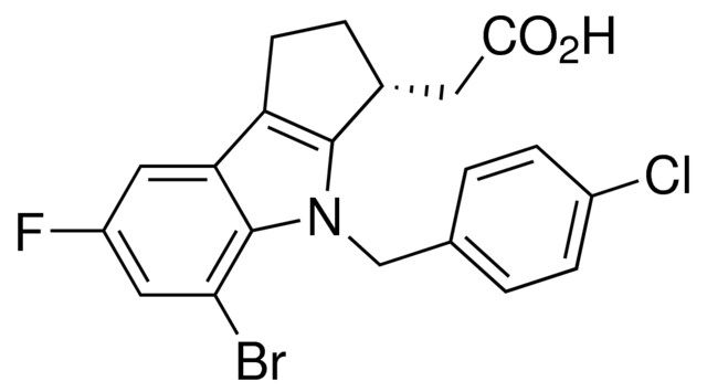 (<i>R</i>)-2-(5-Bromo-4-(4-chlorobenzyl)-7-fluoro-1,2,3,4-tetrahydrocyclopenta[<i>b</i>]indol-3-yl)acetic acid