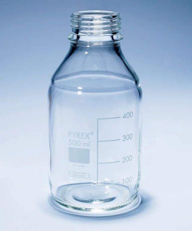 Pyrex<sup>®</sup> Media-Lab Bottles, with-out cap and pouring ring, with printed trace code