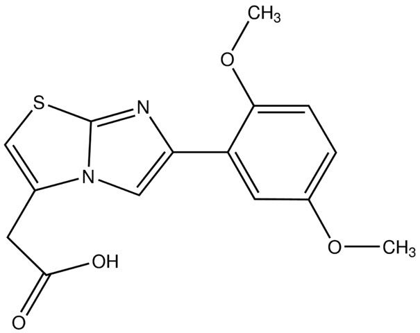 2-(6-(2,5-Dimethoxyphenyl)imidazo[2,1-<i>b</i>]thiazol-3-yl)acetic acid