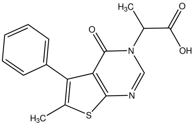 2-(6-Methyl-4-oxo-5-phenylthieno[2,3-<i>d</i>]pyrimidin-3(4<i>H</i>)-yl)propionic acid