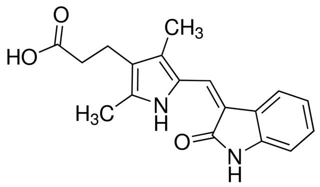 2,4-Dimethyl-5-[(1,2-dihydro-2-oxo-3<i>H</i>-indol-3-ylidene)methyl]-pyrrole-3-propanoic acid