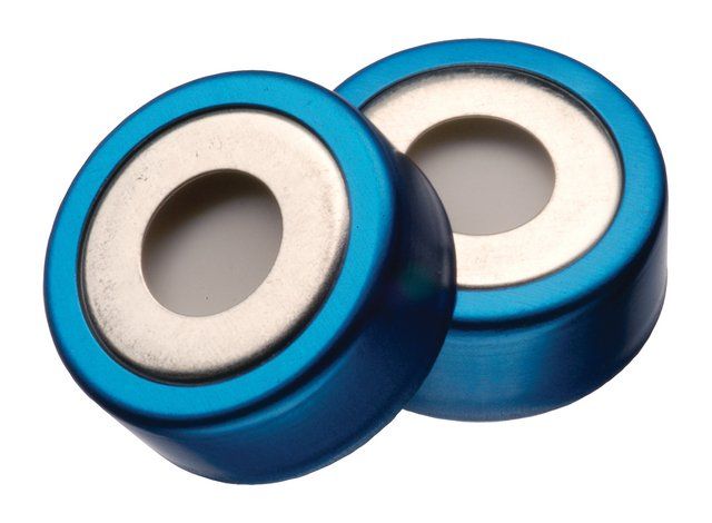 Vial crimp seals, BiMetal (magnetic), 20 mm, with PTFE/silicone septa, pkg 100