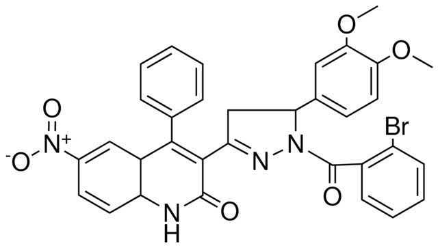 3-(1-(2-BR-BZ)-5-(3,4-DIMETHOXY-PH)-PYRAZOL-3-YL)-6-NITRO-4-PH-QUINOLIN-2-ONE