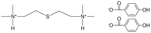 (2-{[2-(DIMETHYLAMMONIO)ETHYL]SULFANYL}ETHYL)(DIMETHYL)AMMONIUM BIS(4-HYDROXYBENZOATE)