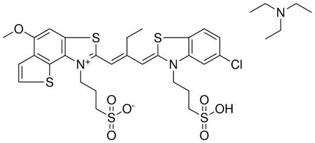 3-(2-{(1E)-2-[(Z)-(5-CHLORO-3-(3-SULFOPROPYL)-1,3-BENZOTHIAZOL-2(3H)-YLIDENE)METHYL]-1-BUTENYL}-5-METHOXYTHIENO[2,3-E][1,3]BENZOTHIAZOL-1-IUM-1-YL)-1-PROPANESULFONATE COMPOUND WITH N,N,N-TRIETHYLAMINE