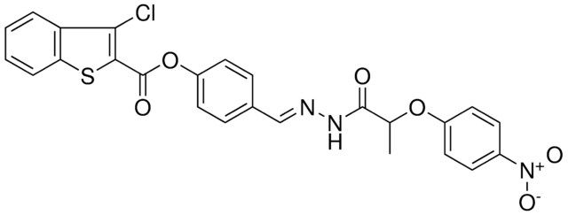 4-((E)-{2-[2-(4-NITROPHENOXY)PROPANOYL]HYDRAZONO}METHYL)PHENYL 3-CHLORO-1-BENZOTHIOPHENE-2-CARBOXYLATE