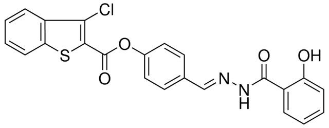 4-(2-(2-HYDROXYBENZOYL)CARBOHYDRAZONOYL)PH 3-CL-1-BENZOTHIOPHENE-2-CARBOXYLATE