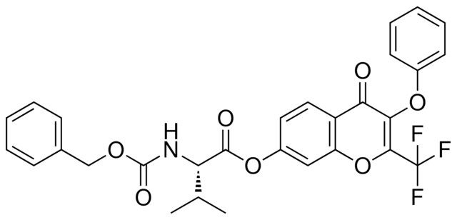 4-OXO-3-PHENOXY-2-(TRIFLUOROMETHYL)-4H-CHROMEN-7-YL (2S)-2-{[(BENZYLOXY)CARBONYL]AMINO}-3-METHYLBUTANOATE