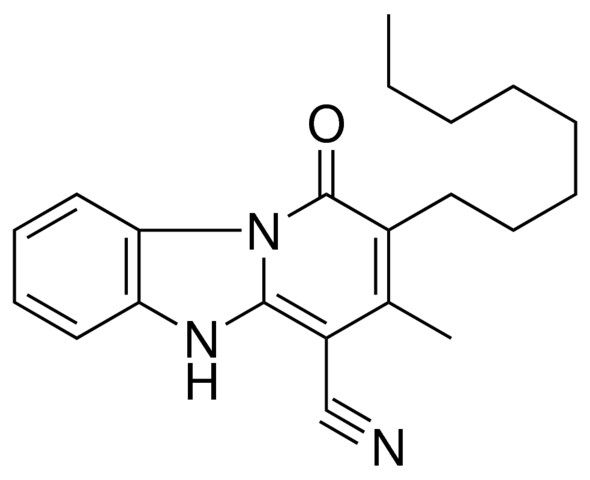 3-ME-2-OCTYL-1-OXO-1,5-DIHYDRO-BENZO(4,5)IMIDAZO(1,2-A)PYRIDINE-4-CARBONITRILE