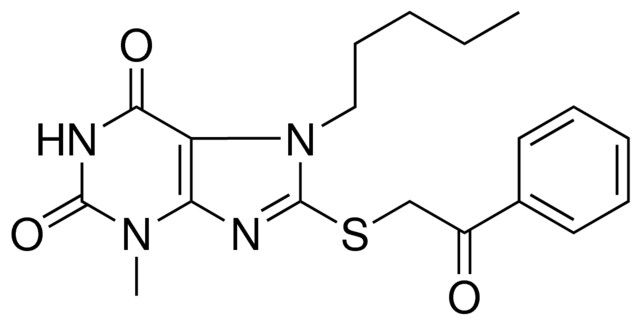 3-METHYL-8-(2-OXO-2-PHENYL-ETHYLSULFANYL)-7-PENTYL-3,7-DIHYDRO-PURINE-2,6-DIONE