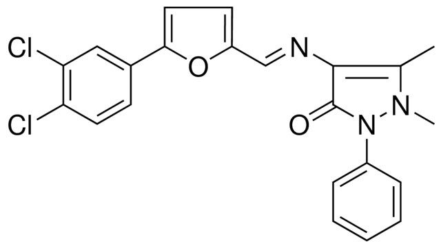 4-({(E)-[5-(3,4-DICHLOROPHENYL)-2-FURYL]METHYLIDENE}AMINO)-1,5-DIMETHYL-2-PHENYL-1,2-DIHYDRO-3H-PYRAZOL-3-ONE