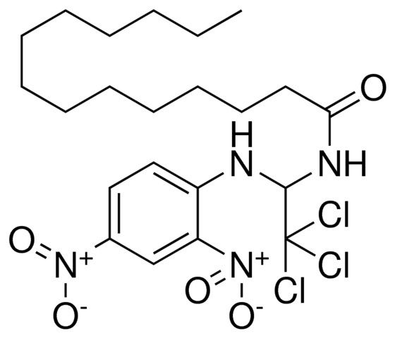 TETRADECANOIC ACID (2,2,2-TRICHLORO-1-(2,4-DINITRO-PHENYLAMINO)-ETHYL)-AMIDE