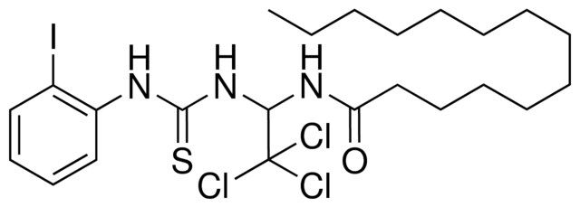 TETRADECANOIC ACID (2,2,2-TRICHLORO-1-(3-(2-I-PHENYL)-THIOUREIDO)-ETHYL)-AMIDE