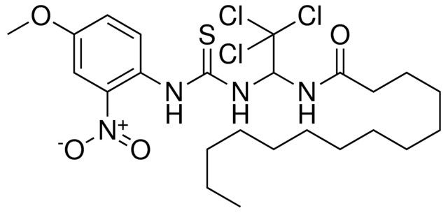 TETRADECANOIC ACID (2,2,2-TRICHLORO-1-(3-(4-MEO-2-NITRO-PH)-THIOUREIDO)-ET)AMIDE