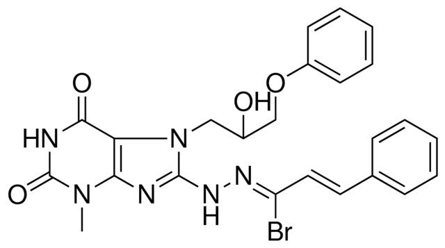 (1Z,2E)-N-[7-(2-HYDROXY-3-PHENOXYPROPYL)-3-METHYL-2,6-DIOXO-2,3,6,7-TETRAHYDRO-1H-PURIN-8-YL]-3-PHENYL-2-PROPENEHYDRAZONOYL BROMIDE