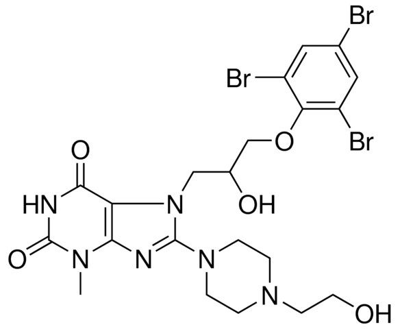 8-[4-(2-HYDROXYETHYL)-1-PIPERAZINYL]-7-[2-HYDROXY-3-(2,4,6-TRIBROMOPHENOXY)PROPYL]-3-METHYL-3,7-DIHYDRO-1H-PURINE-2,6-DIONE