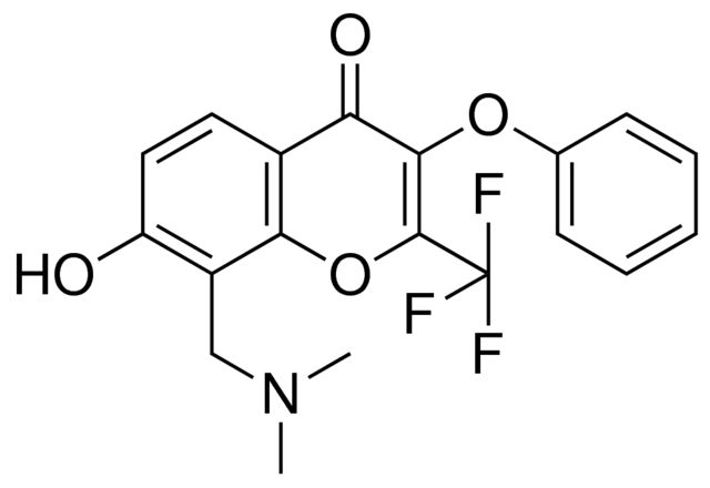 8-DIMETHYLAMINOMETHYL-7-HYDROXY-3-PHENOXY-2-TRIFLUOROMETHYL-CHROMEN-4-ONE