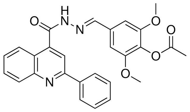 ACETIC ACID 2,6-DIMETHOXY-4((2-PH-QUINOLINE-4-CARBONYL)-HYDRAZONOMETHYL)PH ESTER