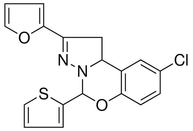 9-CHLORO-2-(2-FURYL)-5-(2-THIENYL)-1,10B-DIHYDROPYRAZOLO[1,5-C][1,3]BENZOXAZINE