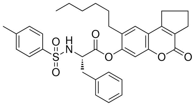 8-HEXYL-4-OXO-1,2,3,4-TETRAHYDROCYCLOPENTA[C]CHROMEN-7-YL (2S)-2-{[(4-METHYLPHENYL)SULFONYL]AMINO}-3-PHENYLPROPANOATE