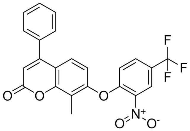 8-METHYL-7-(2-NITRO-4-TRIFLUOROMETHYL-PHENOXY)-4-PHENYL-CHROMEN-2-ONE