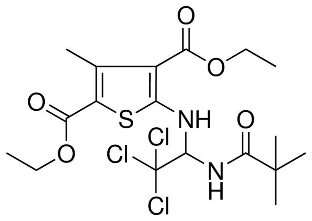 DIETHYL 3-METHYL-5-({2,2,2-TRICHLORO-1-[(2,2-DIMETHYLPROPANOYL)AMINO]ETHYL}AMINO)-2,4-THIOPHENEDICARBOXYLATE