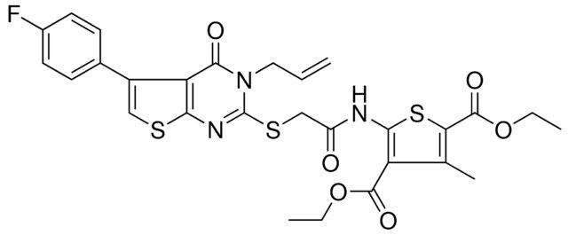 DIETHYL 5-[({[3-ALLYL-5-(4-FLUOROPHENYL)-4-OXO-3,4-DIHYDROTHIENO[2,3-D]PYRIMIDIN-2-YL]SULFANYL}ACETYL)AMINO]-3-METHYL-2,4-THIOPHENEDICARBOXYLATE