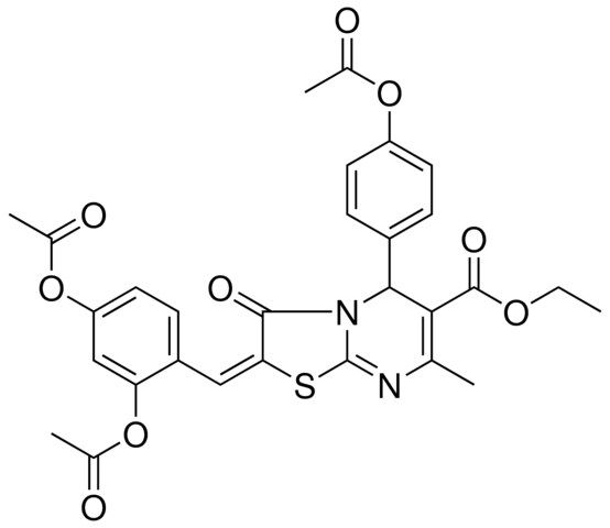 ETHYL (2E)-5-[4-(ACETYLOXY)PHENYL]-2-[2,4-BIS(ACETYLOXY)BENZYLIDENE]-7-METHYL-3-OXO-2,3-DIHYDRO-5H-[1,3]THIAZOLO[3,2-A]PYRIMIDINE-6-CARBOXYLATE