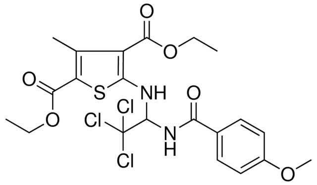 DIETHYL 3-METHYL-5-({2,2,2-TRICHLORO-1-[(4-METHOXYBENZOYL)AMINO]ETHYL}AMINO)-2,4-THIOPHENEDICARBOXYLATE