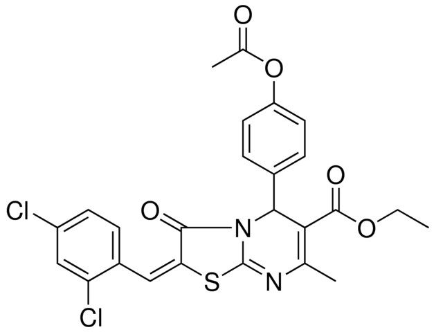 ETHYL (2E)-5-[4-(ACETYLOXY)PHENYL]-2-(2,4-DICHLOROBENZYLIDENE)-7-METHYL-3-OXO-2,3-DIHYDRO-5H-[1,3]THIAZOLO[3,2-A]PYRIMIDINE-6-CARBOXYLATE