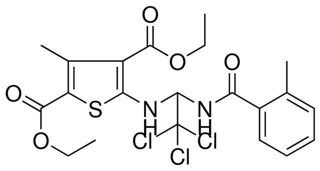 DIETHYL 3-METHYL-5-({2,2,2-TRICHLORO-1-[(2-METHYLBENZOYL)AMINO]ETHYL}AMINO)-2,4-THIOPHENEDICARBOXYLATE