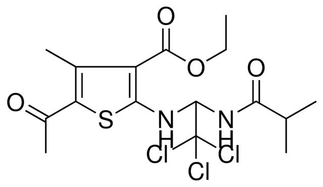 ETHYL 5-ACETYL-4-METHYL-2-{[2,2,2-TRICHLORO-1-(ISOBUTYRYLAMINO)ETHYL]AMINO}-3-THIOPHENECARBOXYLATE