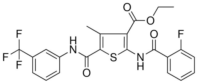 ETHYL 2-[(2-FLUOROBENZOYL)AMINO]-4-METHYL-5-{[3-(TRIFLUOROMETHYL)ANILINO]CARBONYL}-3-THIOPHENECARBOXYLATE