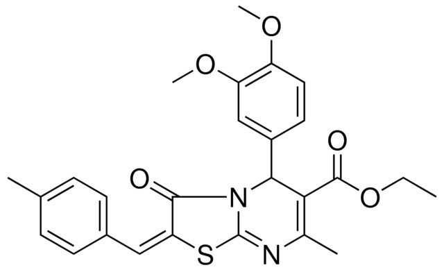 ETHYL (2E)-5-(3,4-DIMETHOXYPHENYL)-7-METHYL-2-(4-METHYLBENZYLIDENE)-3-OXO-2,3-DIHYDRO-5H-[1,3]THIAZOLO[3,2-A]PYRIMIDINE-6-CARBOXYLATE