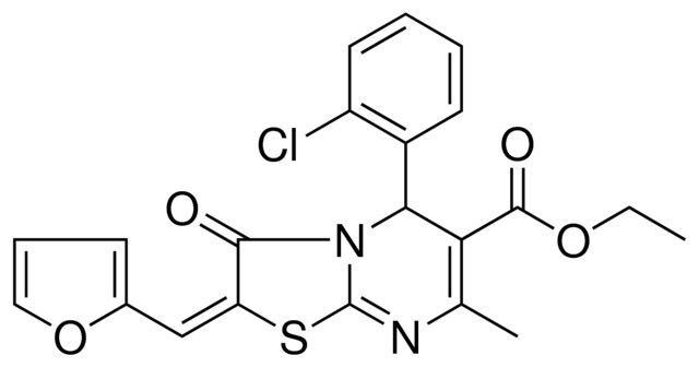 ETHYL (2E)-5-(2-CHLOROPHENYL)-2-(2-FURYLMETHYLENE)-7-METHYL-3-OXO-2,3-DIHYDRO-5H-[1,3]THIAZOLO[3,2-A]PYRIMIDINE-6-CARBOXYLATE