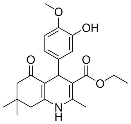 ETHYL 4-(3-HYDROXY-4-METHOXYPHENYL)-2,7,7-TRIMETHYL-5-OXO-1,4,5,6,7,8-HEXAHYDRO-3-QUINOLINECARBOXYLATE