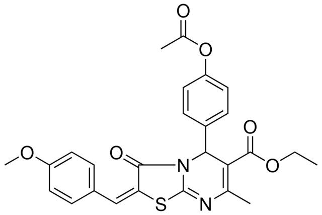 ETHYL (2E)-5-[4-(ACETYLOXY)PHENYL]-2-(4-METHOXYBENZYLIDENE)-7-METHYL-3-OXO-2,3-DIHYDRO-5H-[1,3]THIAZOLO[3,2-A]PYRIMIDINE-6-CARBOXYLATE