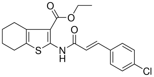 ETHYL 2-{[(2E)-3-(4-CHLOROPHENYL)-2-PROPENOYL]AMINO}-4,5,6,7-TETRAHYDRO-1-BENZOTHIOPHENE-3-CARBOXYLATE