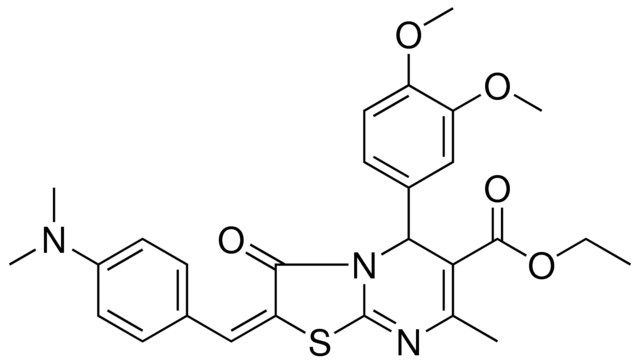 ETHYL (2E)-5-(3,4-DIMETHOXYPHENYL)-2-[4-(DIMETHYLAMINO)BENZYLIDENE]-7-METHYL-3-OXO-2,3-DIHYDRO-5H-[1,3]THIAZOLO[3,2-A]PYRIMIDINE-6-CARBOXYLATE