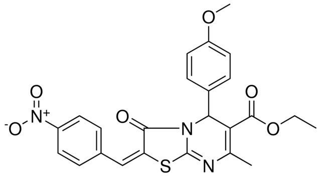 ETHYL (2E)-5-(4-METHOXYPHENYL)-7-METHYL-2-(4-NITROBENZYLIDENE)-3-OXO-2,3-DIHYDRO-5H-[1,3]THIAZOLO[3,2-A]PYRIMIDINE-6-CARBOXYLATE