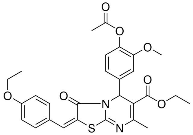 ETHYL (2E)-5-[4-(ACETYLOXY)-3-METHOXYPHENYL]-2-(4-ETHOXYBENZYLIDENE)-7-METHYL-3-OXO-2,3-DIHYDRO-5H-[1,3]THIAZOLO[3,2-A]PYRIMIDINE-6-CARBOXYLATE