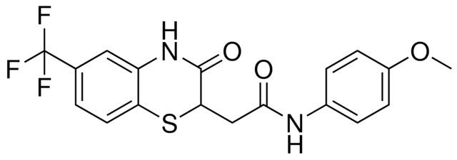 N-(4-MEO-PH)-2-(3-OXO-6-TRI-F-ME-3,4-DIHYDRO-2H-BENZO(1,4)THIAZIN-2-YL)ACETAMIDE