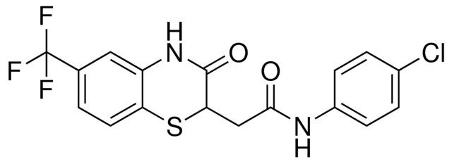 N-(4-CL-PH)-2-(3-OXO-6-TRI-F-ME-3,4-DIHYDRO-2H-BENZO(1,4)THIAZIN-2-YL)-ACETAMIDE