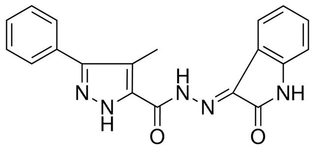 4-ME-5-PH-2H-PYRAZOLE-3-CARBOXYLIC ACID (2-OXO-1,2-2H-INDOL-3-YLIDENE)-HYDRAZIDE