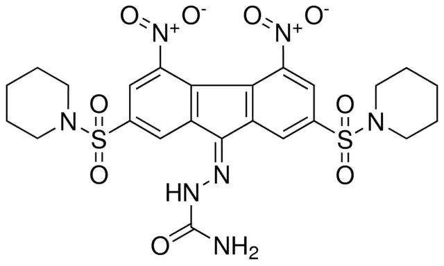 4,5-DINITRO-2,7-BIS(1-PIPERIDINYLSULFONYL)-9H-FLUOREN-9-ONE SEMICARBAZONE