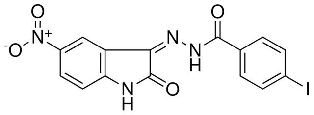 4-IODO-BENZOIC ACID (5-NITRO-2-OXO-1,2-DIHYDRO-INDOL-3-YLIDENE)-HYDRAZIDE